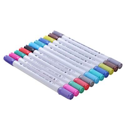 Water based color marker with 36 colors soluble in water aquarelle marker pen double tone